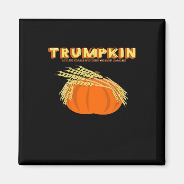 Halloween Trumpkin Donald Funny Pumpkin Make Hallo Magnet (Vorne)