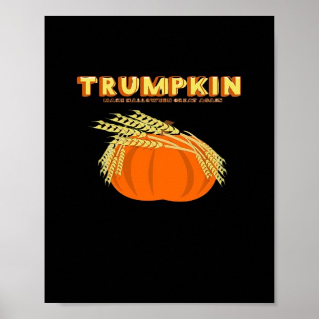 Halloween Trumpkin Donald Funny Pumpkin Make Hallo Poster (Vorne)