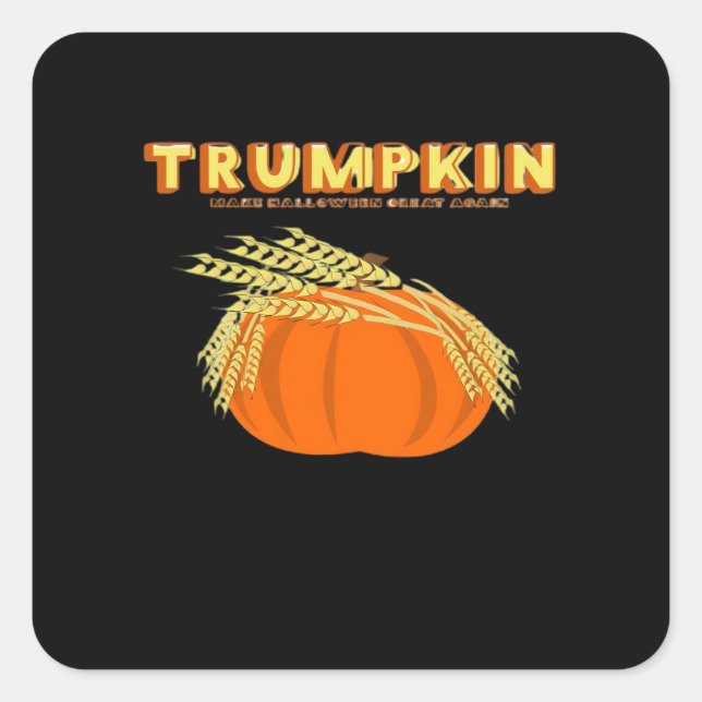 Halloween Trumpkin Donald Funny Pumpkin Make Hallo Quadratischer Aufkleber (Vorderseite)