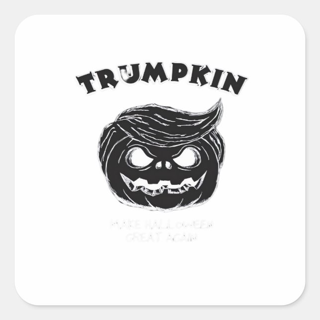 Halloween Trumpkin Funny Halloween-Kostüm Quadratischer Aufkleber (Vorderseite)