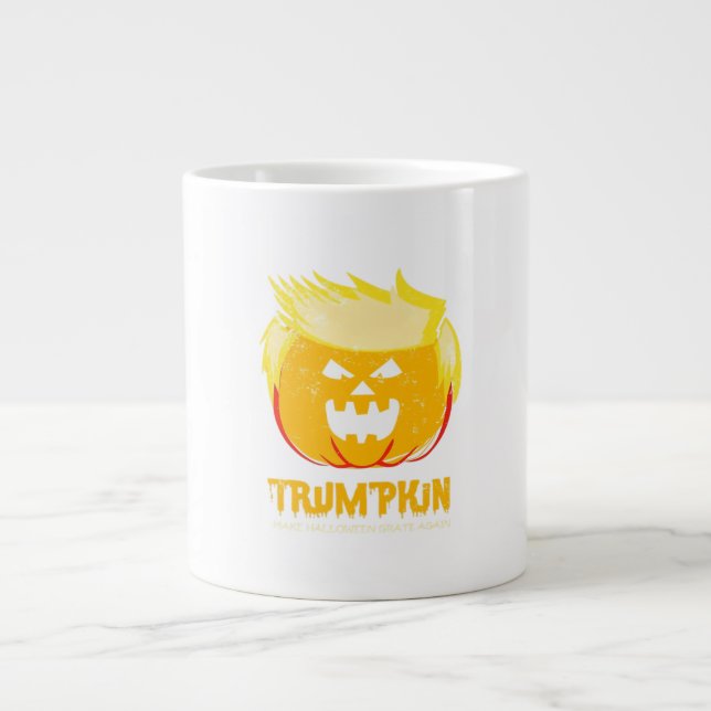 Halloween Trumpkin Funny Jumbo-Tasse (Vorderseite)