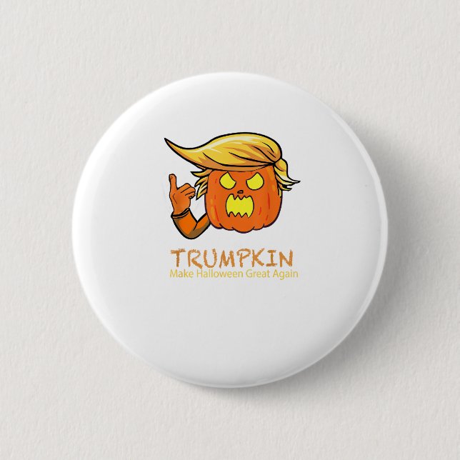 Halloween Trumpkin Funny - Klassisches Kostümdesig Button (Vorderseite)
