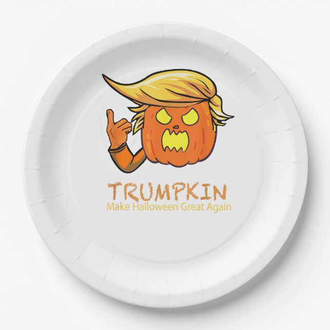 Halloween Trumpkin Funny - Klassisches Kostümdesig Pappteller (Vorderseite)