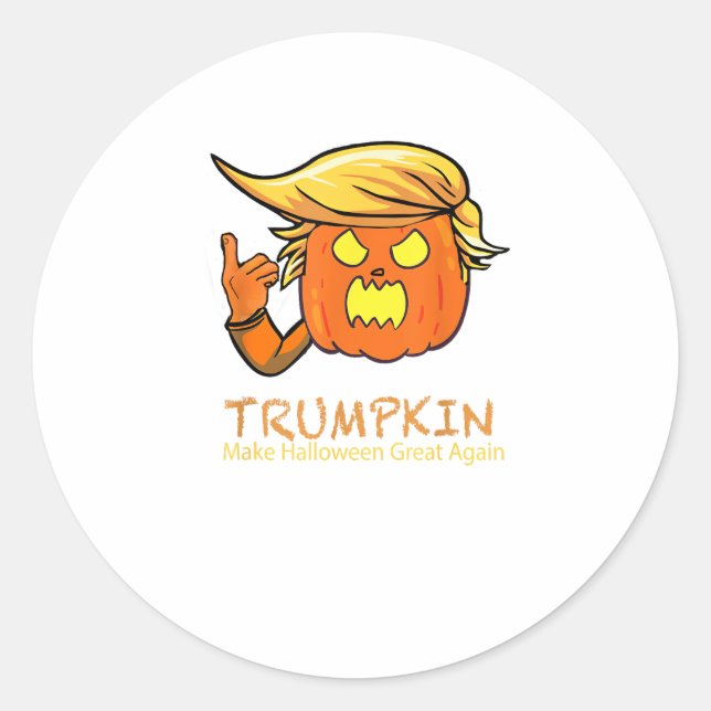 Halloween Trumpkin Funny - Klassisches Kostümdesig Runder Aufkleber (Vorderseite)