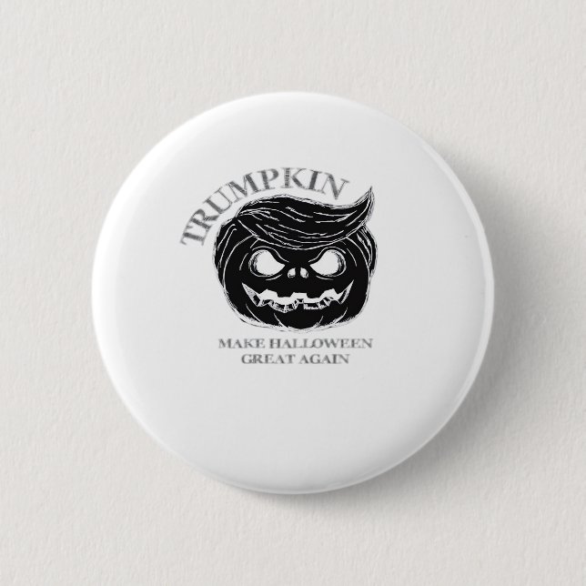 Halloween Trumpkin Funny & Niedliches Halloween-Ko Button (Vorderseite)