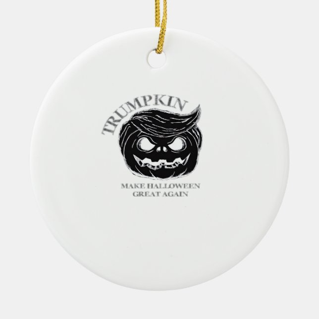 Halloween Trumpkin Funny & Niedliches Halloween-Ko Keramik Ornament (Vorne)