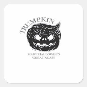 Halloween Trumpkin Funny & Niedliches Halloween-Ko Quadratischer Aufkleber