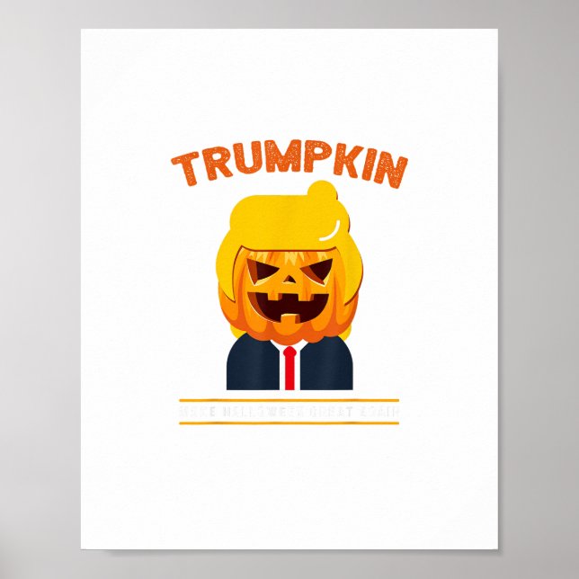 Halloween Trumpkin Funny Pumpkin Halloween Poster (Vorne)