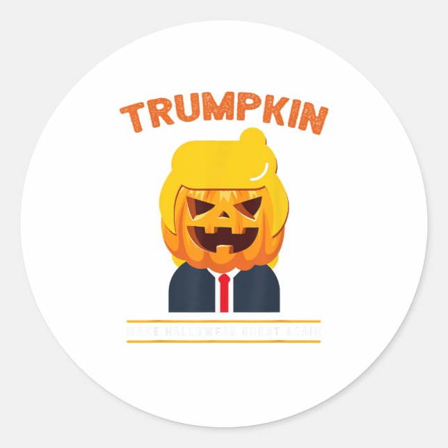 Halloween Trumpkin Funny Pumpkin Halloween Runder Aufkleber (Vorderseite)
