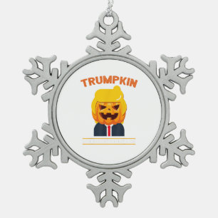 Halloween Trumpkin Funny Pumpkin Halloween Schneeflocken Zinn-Ornament