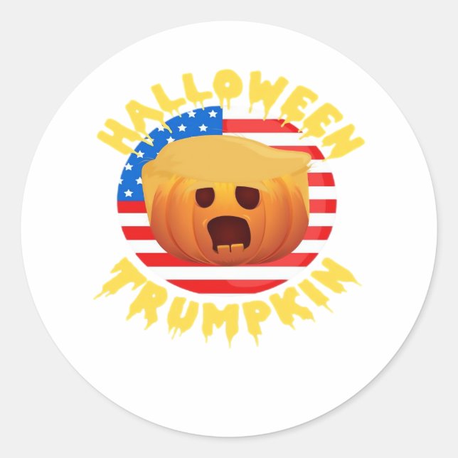 Halloween Trumpkin Funny Pumpkin Parody Runder Aufkleber (Vorderseite)
