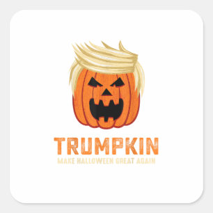 Halloween Trumpkin Funny - Spooky Parody Slogan Quadratischer Aufkleber