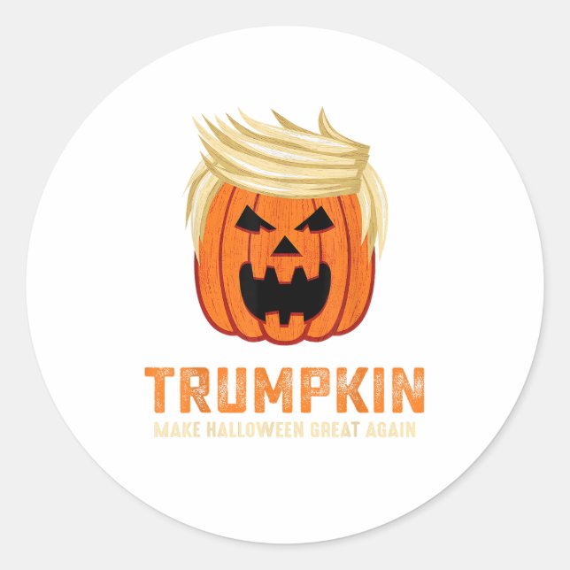 Halloween Trumpkin Funny - Spooky Parody Slogan Runder Aufkleber (Vorderseite)