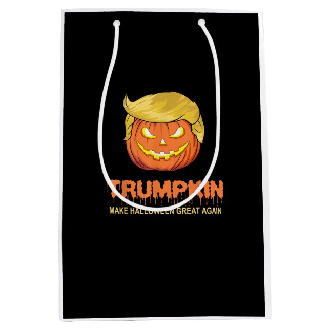 Halloween Trumpkin - Halloween Great Again De Mittlere Geschenktüte (Vorderseite)