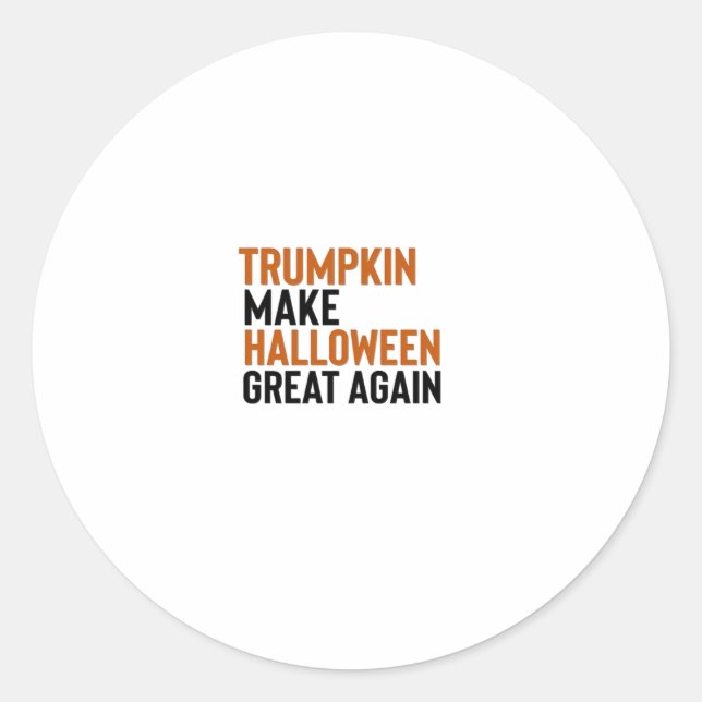 Halloween Trumpkin - Halloween Great Again Fu Runder Aufkleber (Vorderseite)
