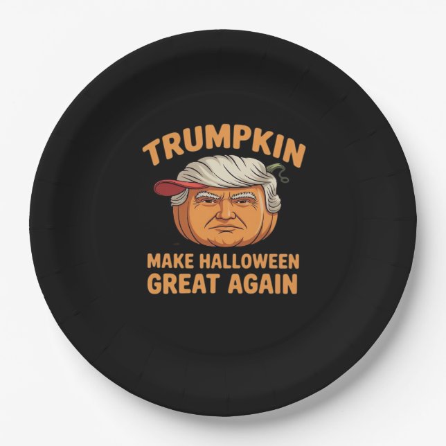 Halloween Trumpkin Halloween Great Again Funn Pappteller (Vorderseite)