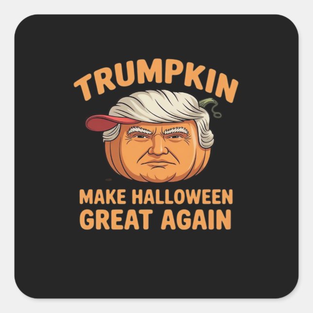 Halloween Trumpkin Halloween Great Again Funn Quadratischer Aufkleber (Vorderseite)