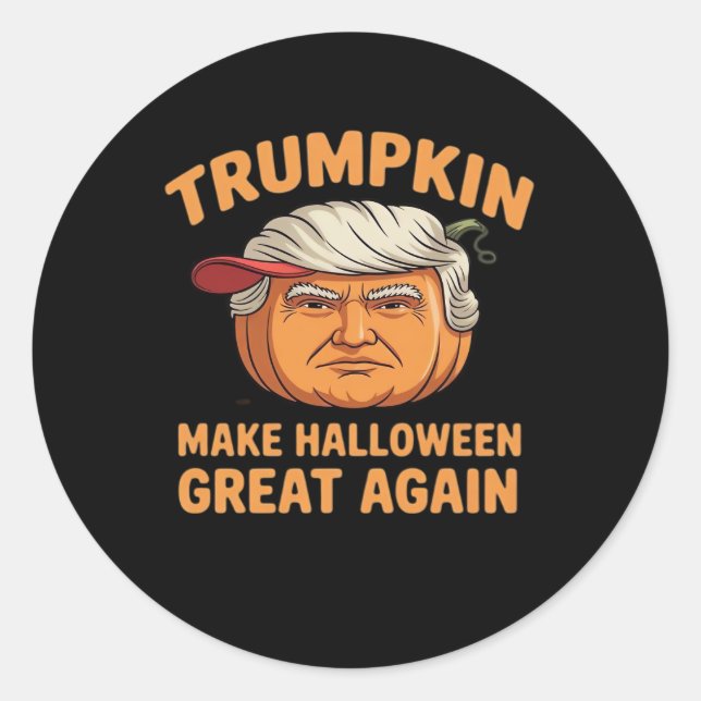 Halloween Trumpkin Halloween Great Again Funn Runder Aufkleber (Vorderseite)