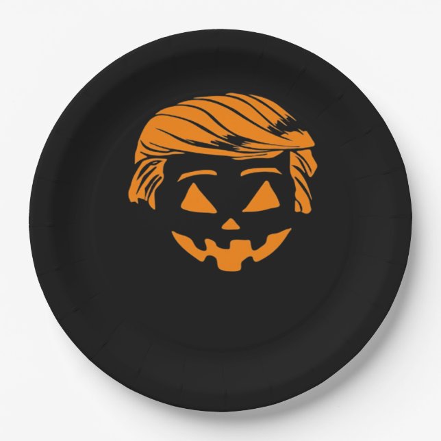 Halloween Trumpkin-Kostüm Pappteller (Vorderseite)