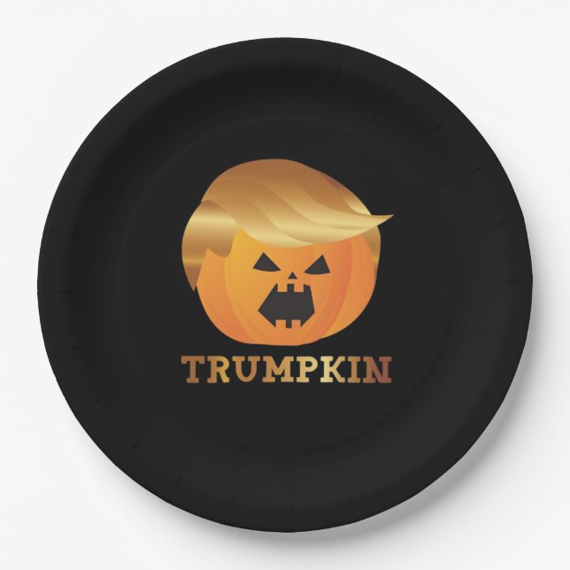 Halloween Trumpkin Pappteller (Vorderseite)