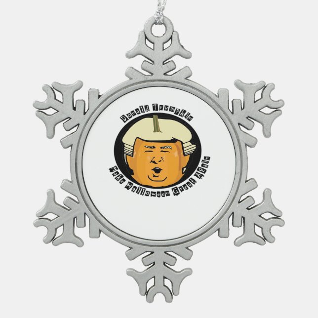 Halloween Trumpkin Pumpkin Classic Schneeflocken Zinn-Ornament (Vorderseite)