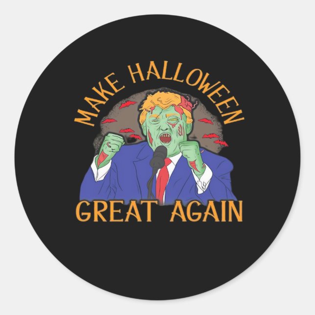 Halloween Trumpkin Tri-Blend Runder Aufkleber (Vorderseite)