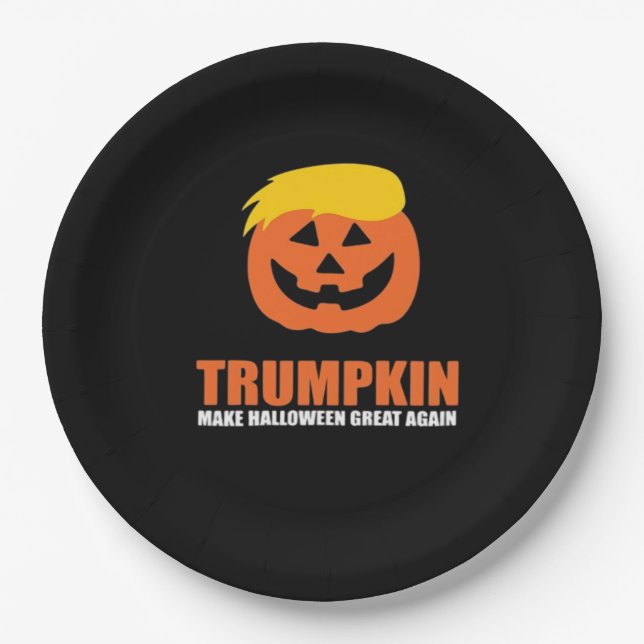 Halloween Trumpkin V2 Pappteller (Vorderseite)