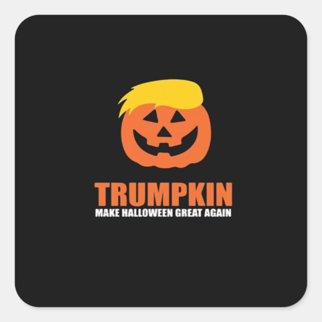Halloween Trumpkin V2 Quadratischer Aufkleber (Vorderseite)