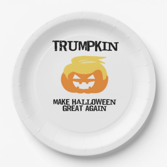 Halloween Trumpkin V3 Pappteller (Vorderseite)