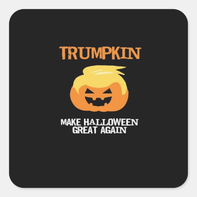 Halloween Trumpkin V3 Quadratischer Aufkleber (Vorderseite)