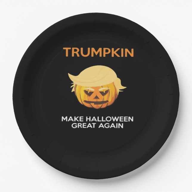 Halloween Trumpkin V4 Pappteller (Vorderseite)