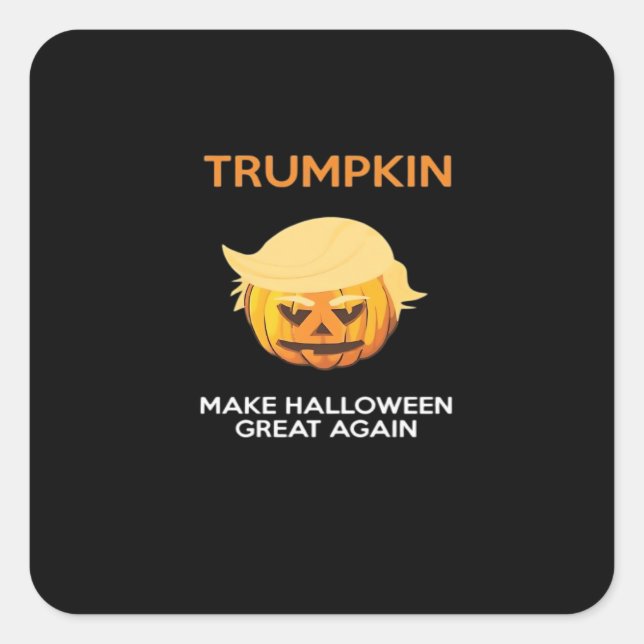 Halloween Trumpkin V4 Quadratischer Aufkleber (Vorderseite)