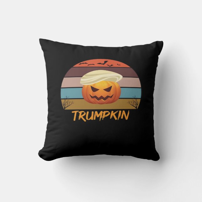 Halloween Trumpkin Vintag Kissen (Vorderseite)