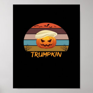 Halloween Trumpkin Vintag Poster