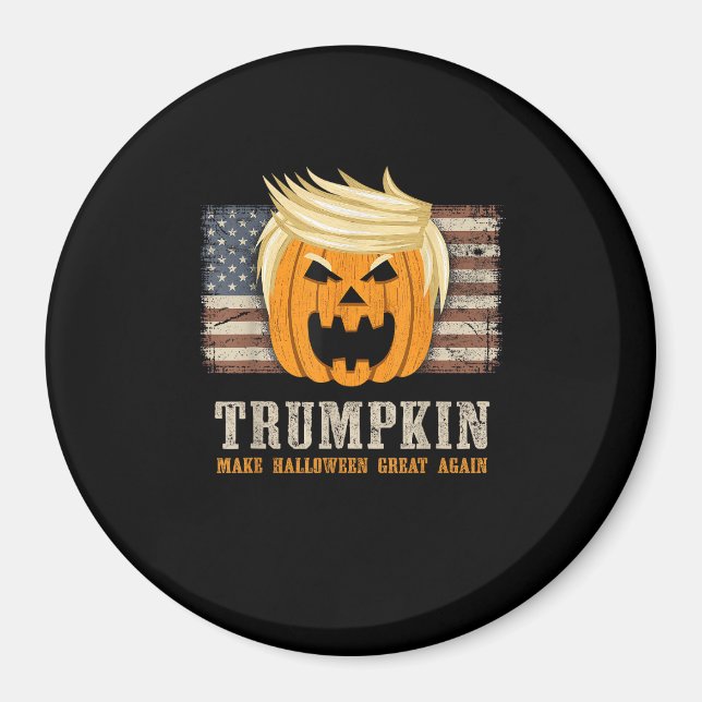 Halloween Trumpkin Vintage Fahne Magnet (Vorne)
