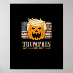 Halloween Trumpkin Vintage Fahne Poster