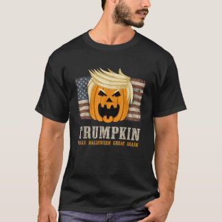 Halloween Trumpkin Vintage US Flag Lustiges T-Shir T-Shirt