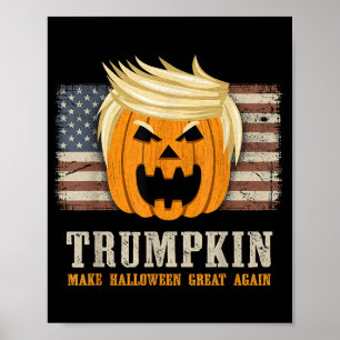 Halloween Trumpkin Vintage US-Flag Poster
