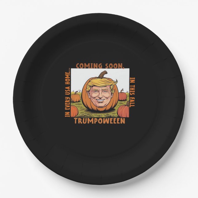Halloween - Trumpkin-Wahlklassiker Pappteller (Vorderseite)