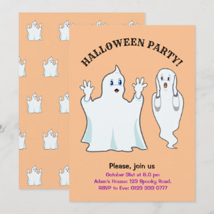 Halloween Trumpy & Munchy Geister Einladung