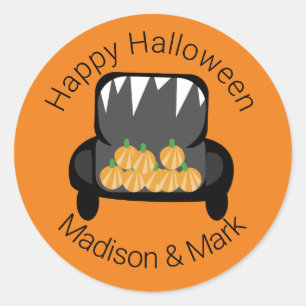 Halloween Trunk Candy Pumpkin Halloween Favor Runder Aufkleber
