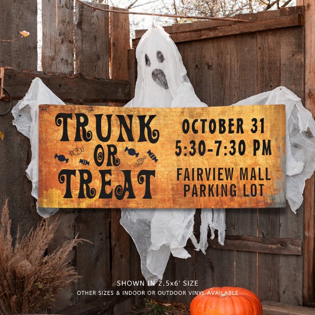 Halloween TRUNK ODER LECKEREI Black Orange Banner (Von Creator hochgeladen)