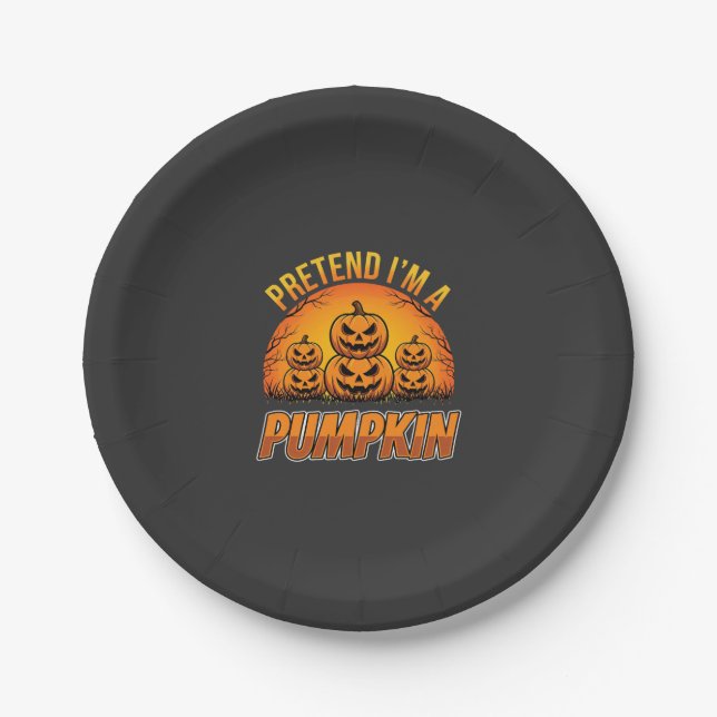 Halloween Tu So Als Ob Ich Ein Kürbis-Jack OLanter Pappteller (Vorderseite)