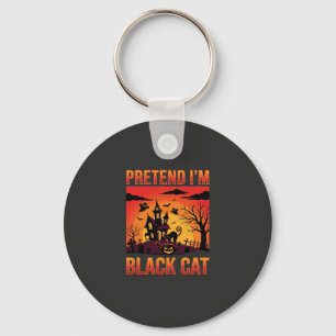 Halloween Tu So Als Schwarze Katze Spukhaus Grap Schlüsselanhänger