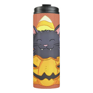 Halloween Tumbler Cat in Pumpkin Thermosbecher