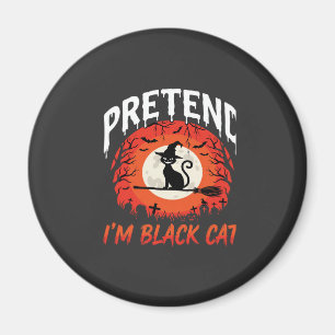 Halloween Tun so als ob ich eine schwarze Katzenhe Magnet