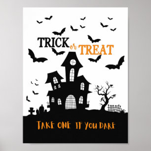 Halloween-Türschild Spuk Buttertasche Poster