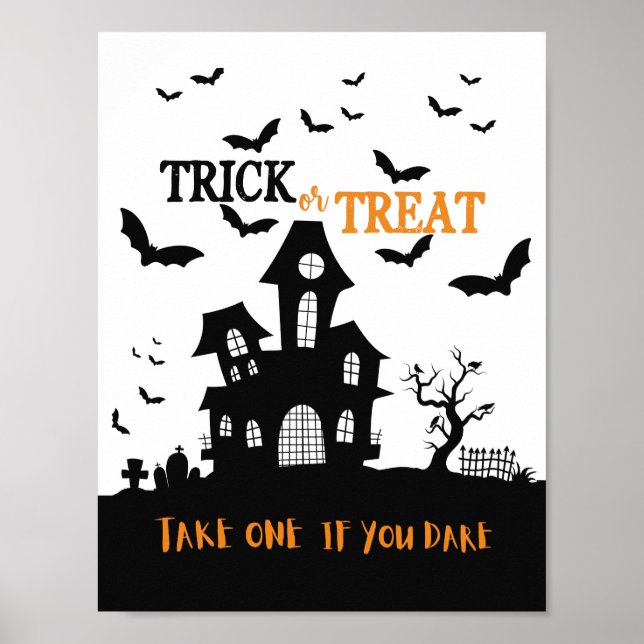 Halloween-Türschild Spuk Buttertasche Poster (Vorne)