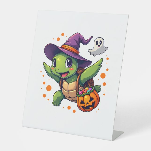 Halloween Turtle Tortoise Kostüme Männer Frauen Ki Sockelschild (Vorderseite)