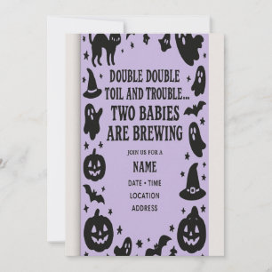 Halloween Twin Baby Shower Einladung